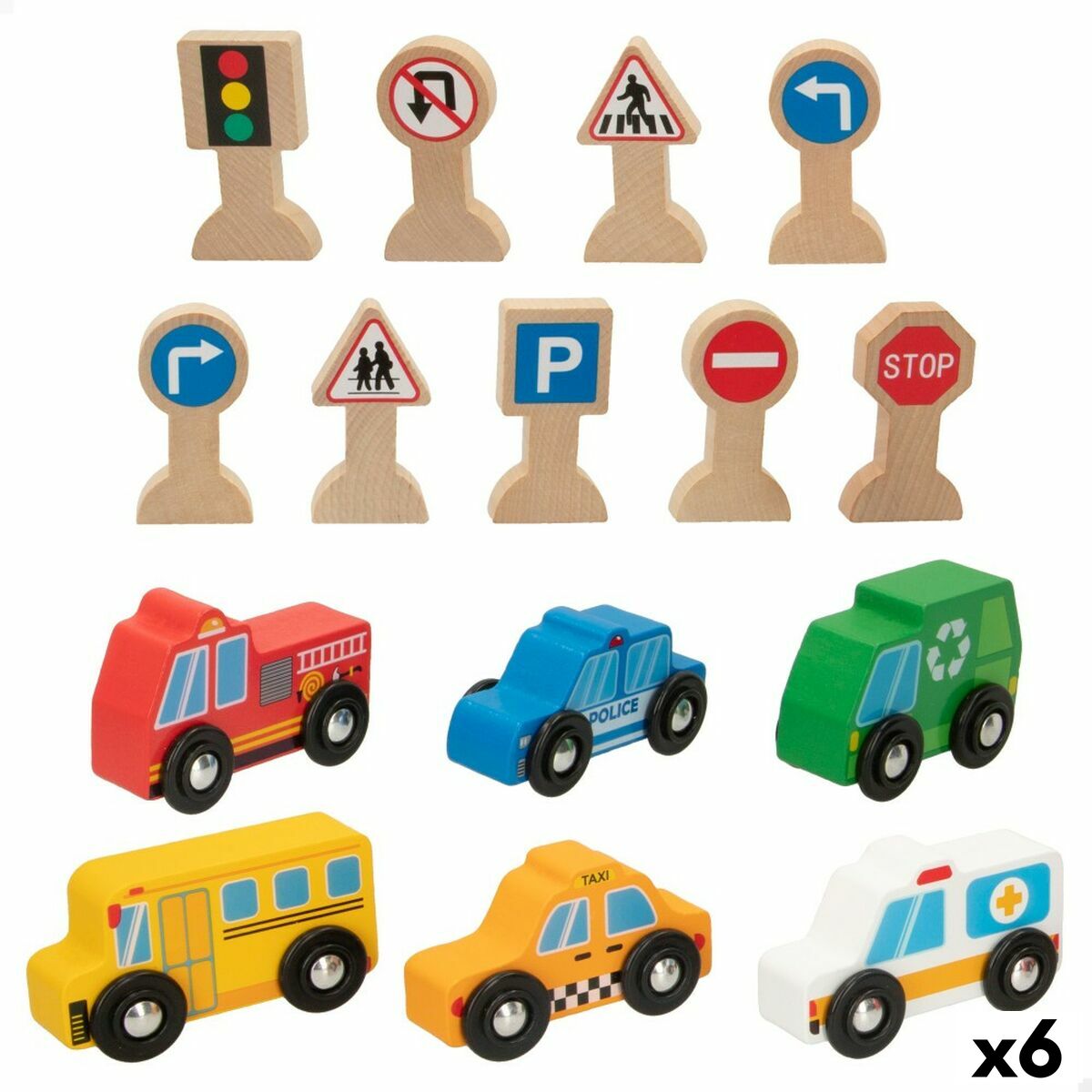 Playset Οχημάτων Woomax 15 Τεμάχια (x6)
