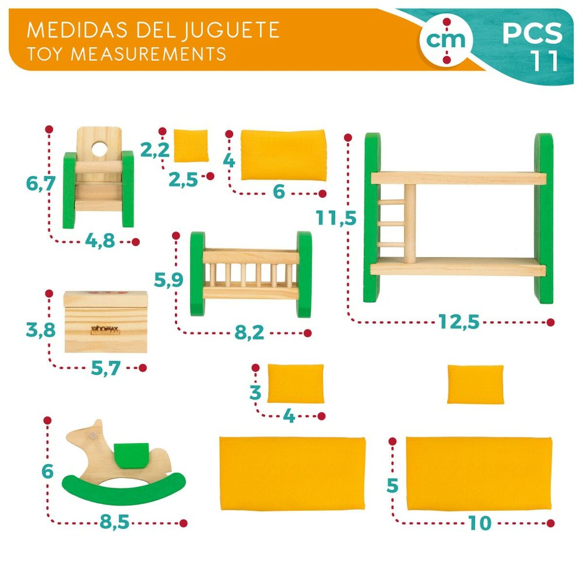 Doll's house bedroom Woomax (x6) Doll's house bedroom Woomax (x6)