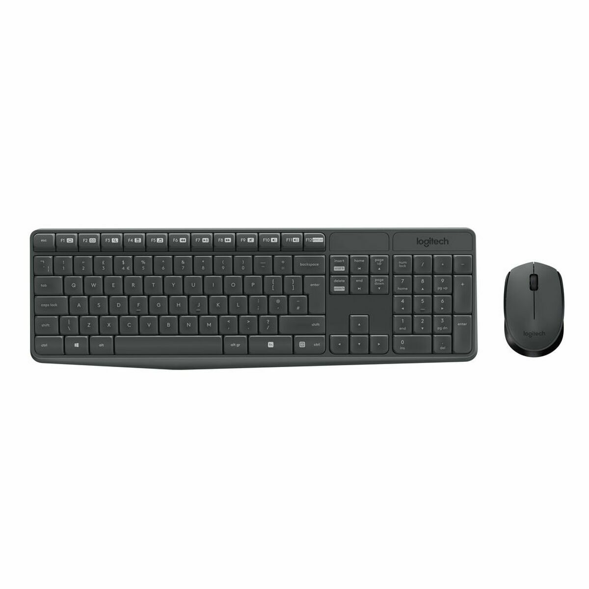 Ασύρματο Πληκτρολόγιο και Ποντίκι Logitech MK235 Μαύρο Γκρι QWERTY Qwerty US Ασύρματο Πληκτρολόγιο και Ποντίκι Logitech MK235 Μαύρο Γκρι QWERTY Qwerty US