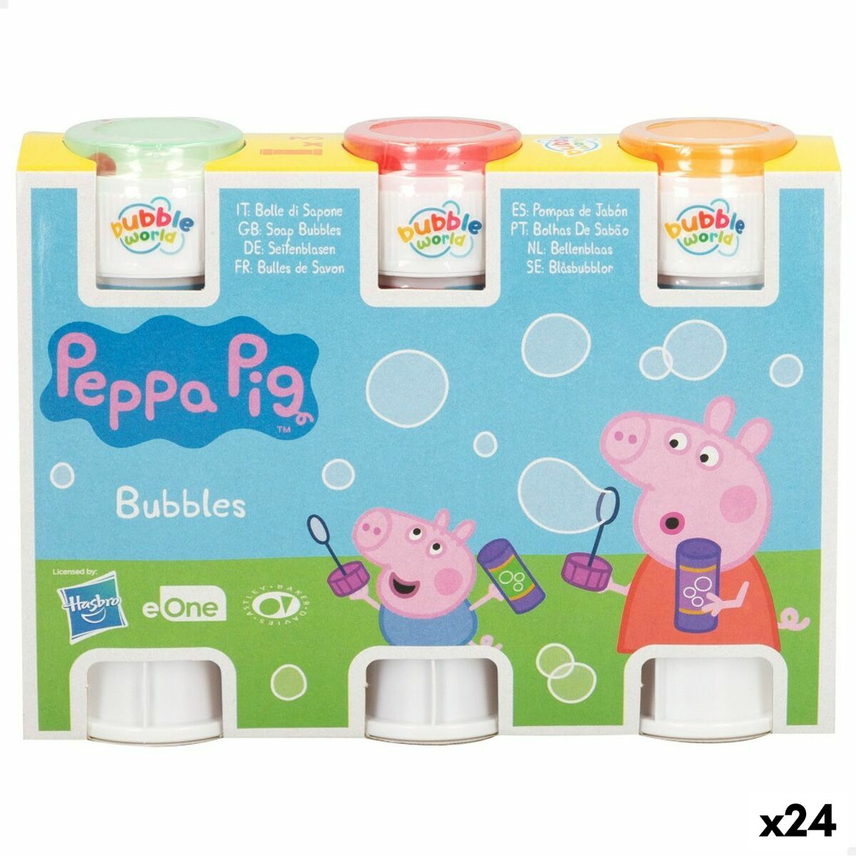 Bubble blower set Peppa Pig 3 Τεμάχια 60 ml (24 Μονάδες) Bubble blower set Peppa Pig 3 Τεμάχια 60 ml (24 Μονάδες)