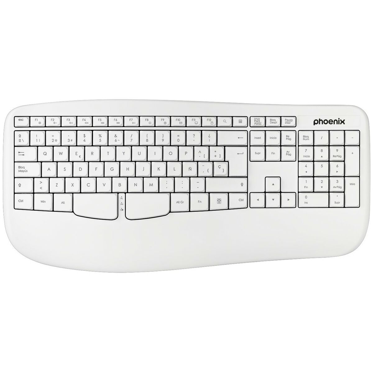Ασύρματο Πληκτρολόγιο Phoenix K201 Λευκό Ισπανικό Qwerty Ασύρματο Πληκτρολόγιο Phoenix K201 Λευκό Ισπανικό Qwerty