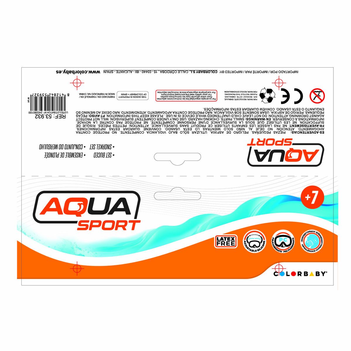 Γυαλιά Καταδύσεων με Σωλήνα AquaSport Παιδικά