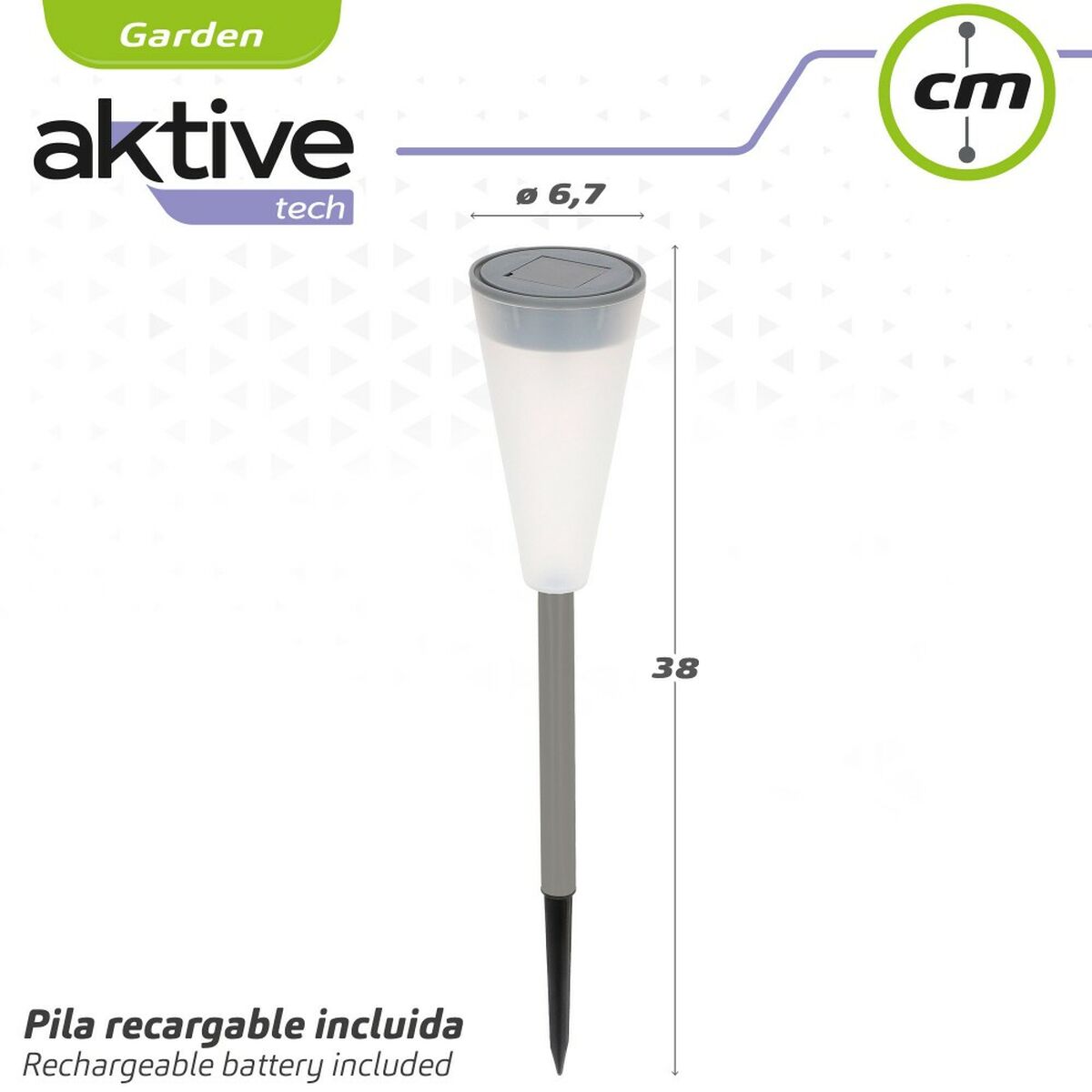 Ηλιακό κοχύλι κήπου Aktive Πλαστική ύλη 6,7 x 39 x 6,7 cm (24 Μονάδες)