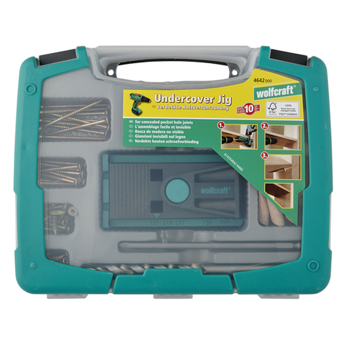 Wood assembly kit Wolfcraft undercover-jig PZ 4642000 55 Τεμάχια