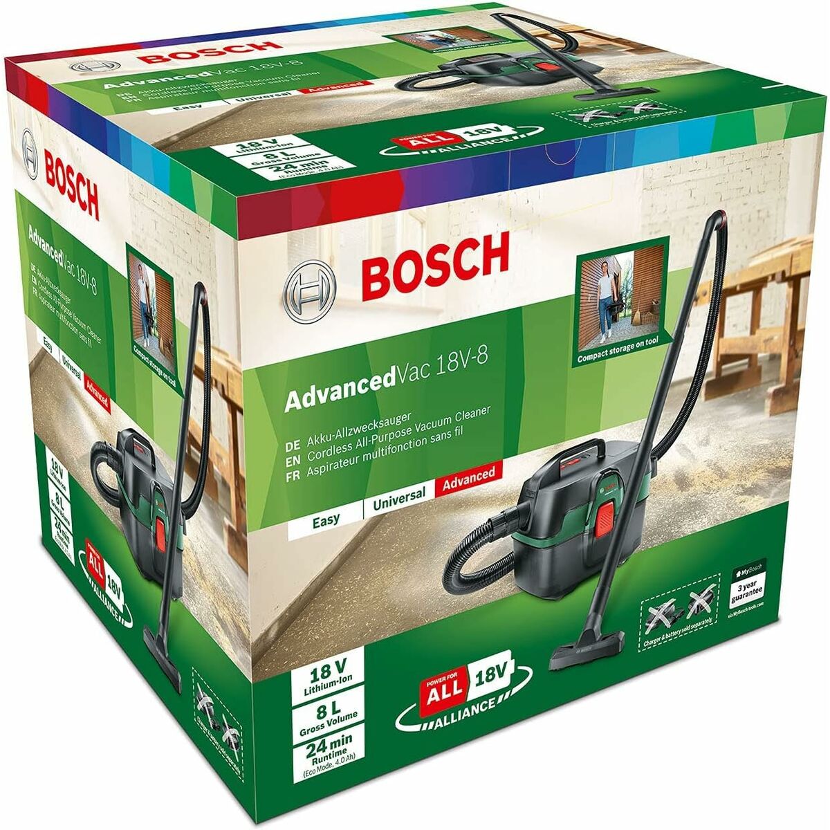 Ηλεκτρική Σκούπα 3-σε-1 BOSCH AdvancedVac 18V-8 8 L (Δωρεάν Μεταφορικά)