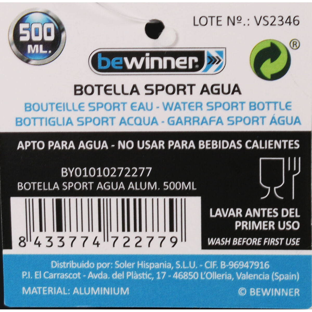 Θερμικό Μπουκάλι Bewinner Αλουμίνιο 500 ml 6,5 x 21 cm (12 Μονάδες) Θερμικό Μπουκάλι Bewinner Αλουμίνιο 500 ml 6,5 x 21 cm (12 Μονάδες)