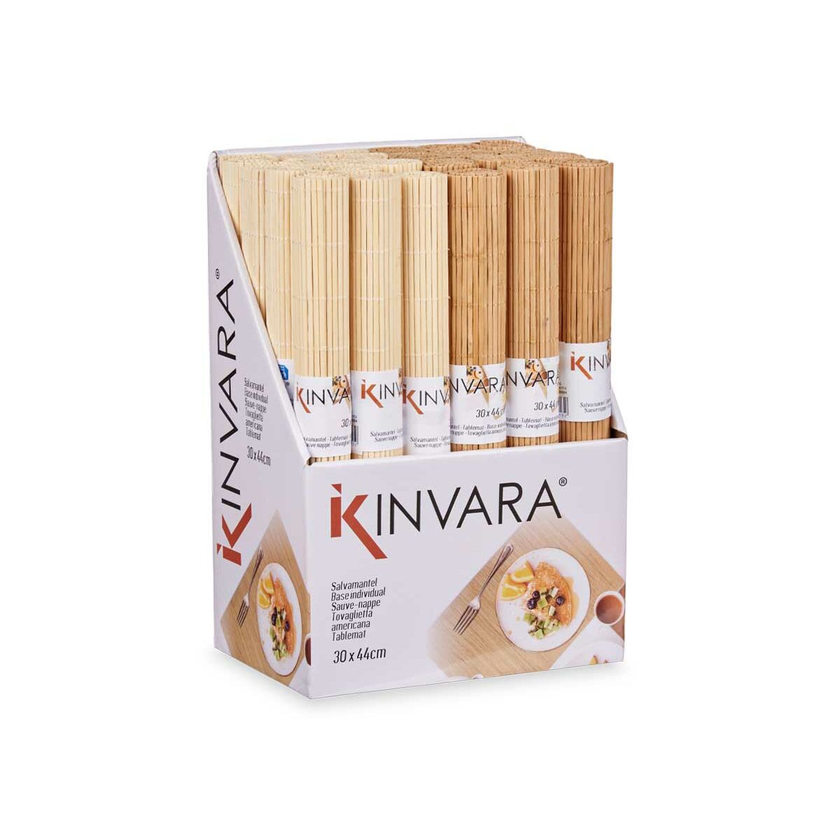 Σουπλά Kinvara Καφέ Ανοιχτό καφέ Bamboo 30 x 44 cm 3,5 x 30 x 3,5 cm (24 Μονάδες)