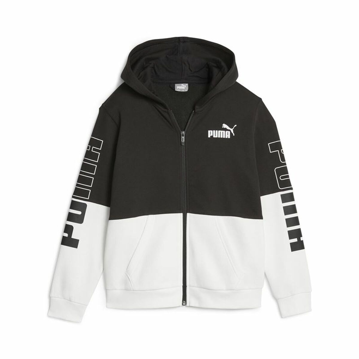 Unisex Φούτερ με Κουκούλα και Φερμουάρ Puma Μαύρο Unisex Φούτερ με Κουκούλα και Φερμουάρ Puma Μαύρο
