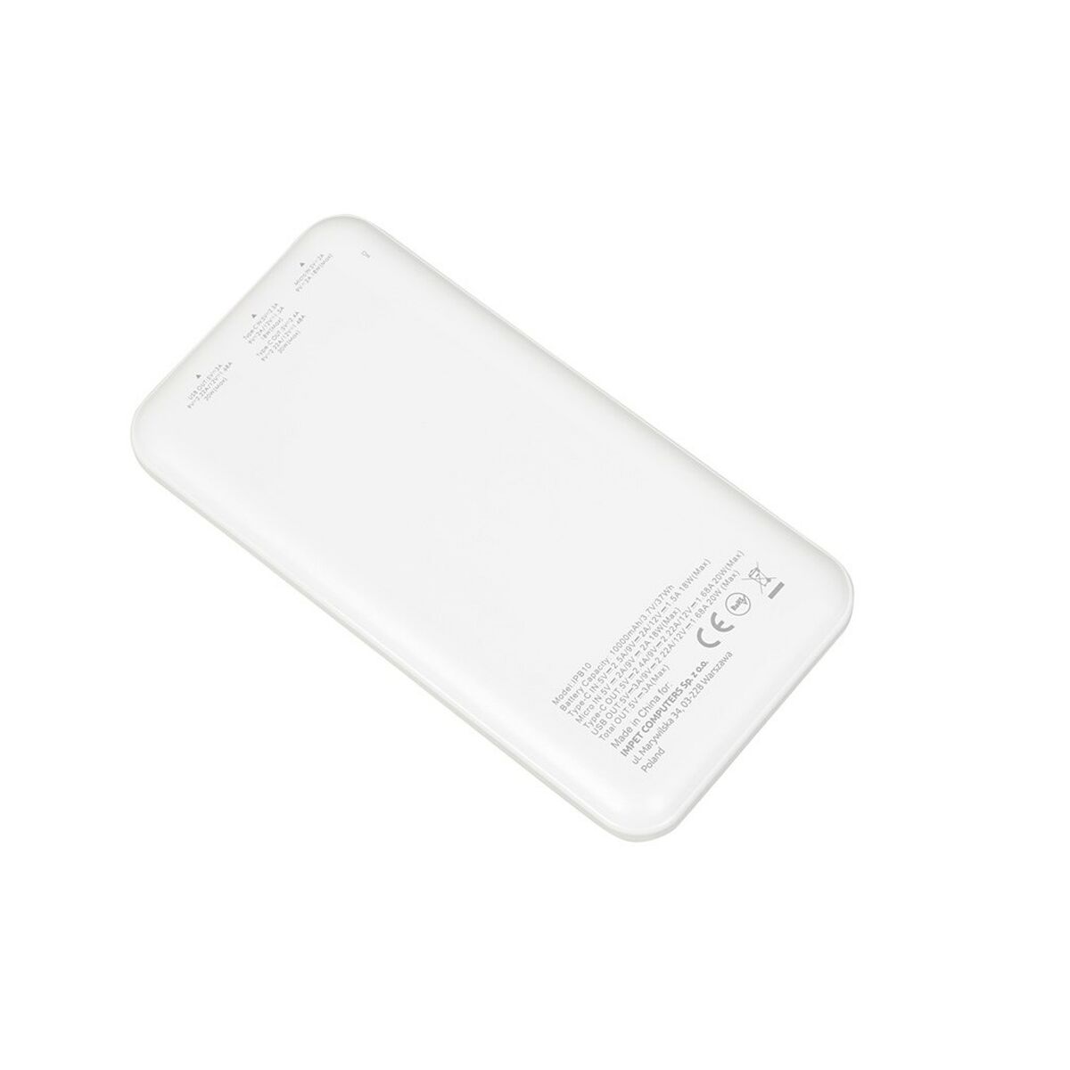 Powerbank Ibox IPB10 Λευκό 10000 mAh Powerbank Ibox IPB10 Λευκό 10000 mAh