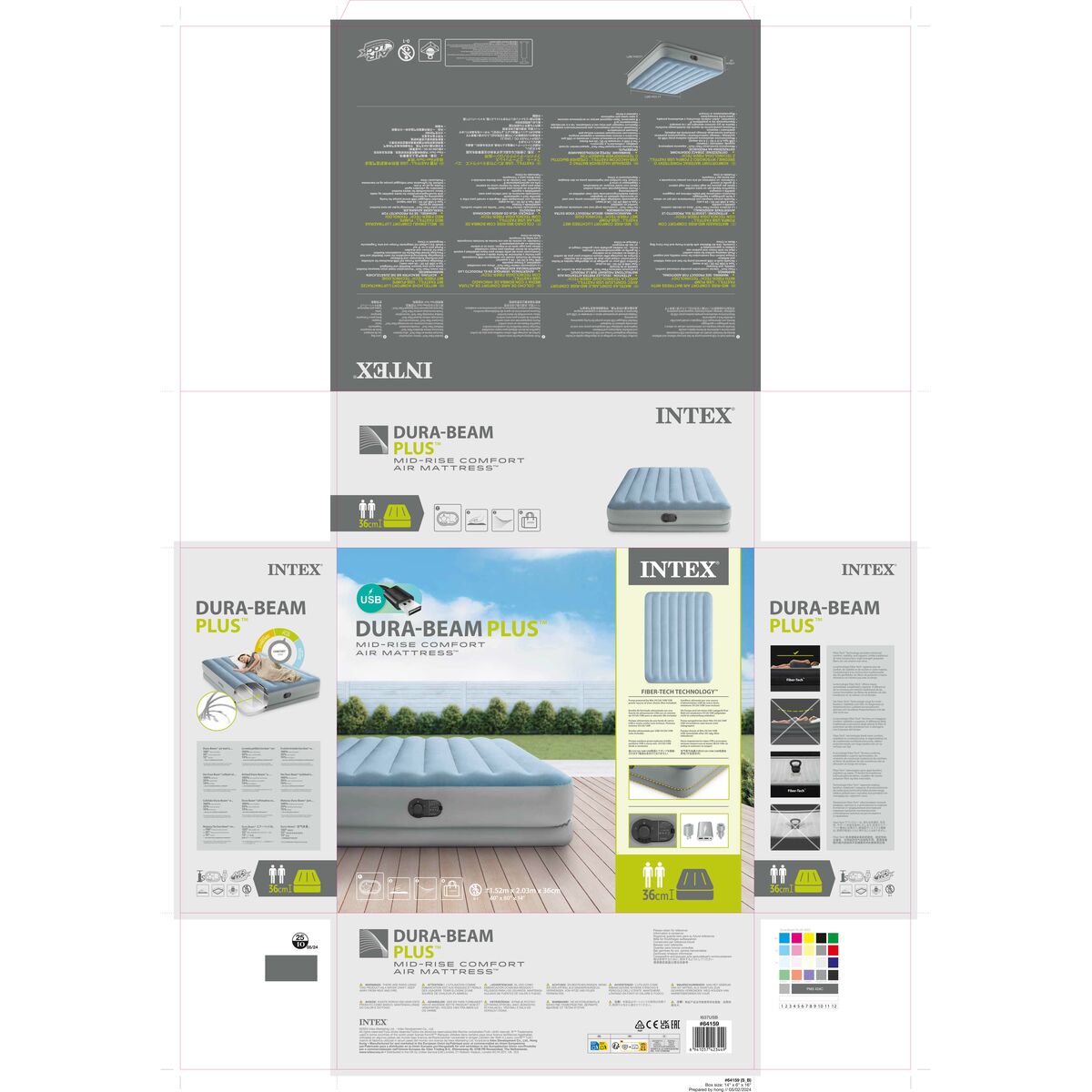 Φουσκωτό Kρεβάτι Intex Comfort Queen 152 x 36 x 203 cm x2