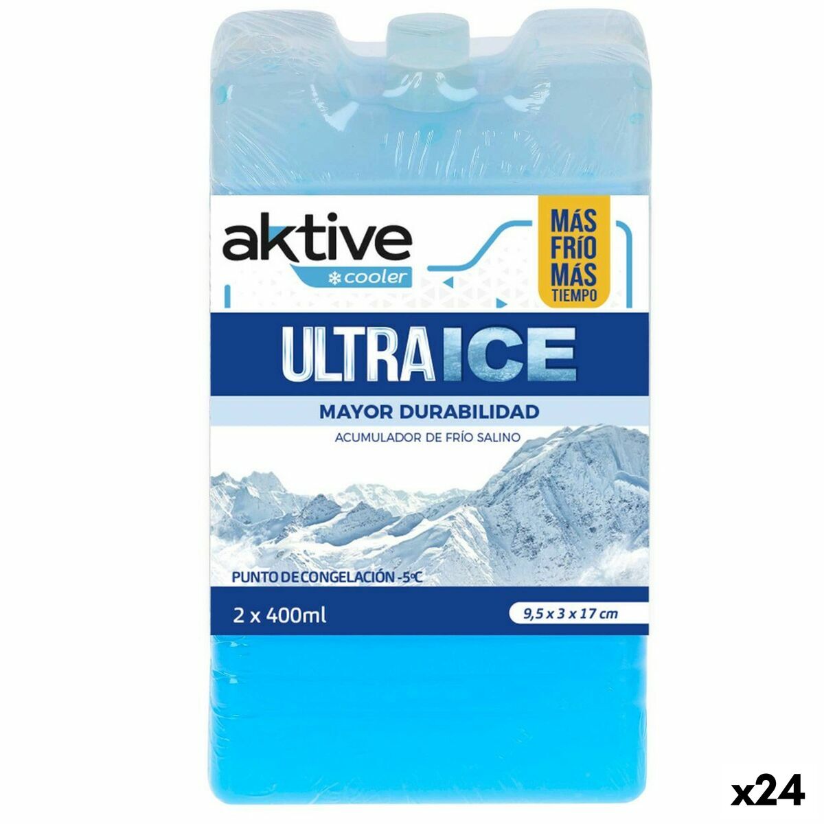 Συσσωρευτής Κρύου Aktive Ultra Ice 400 ml Συσσωρευτής Κρύου 2 Τεμάχια 9,5 x 17 x 3 cm (24 Μονάδες)
