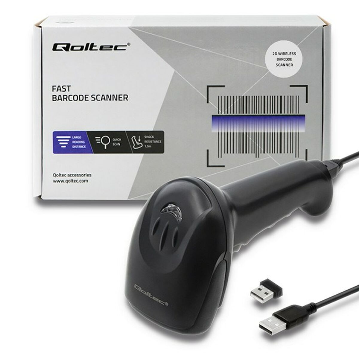 Αναγνώστης για Barcodes Qoltec 50868 Αναγνώστης για Barcodes Qoltec 50868