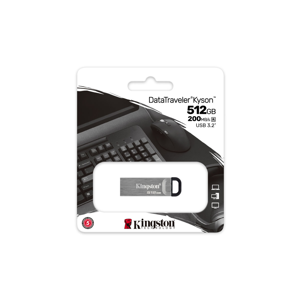 Στικάκι USB Kingston DataTraveler Kyson Ασημί 512 GB Στικάκι USB Kingston DataTraveler Kyson Ασημί 512 GB