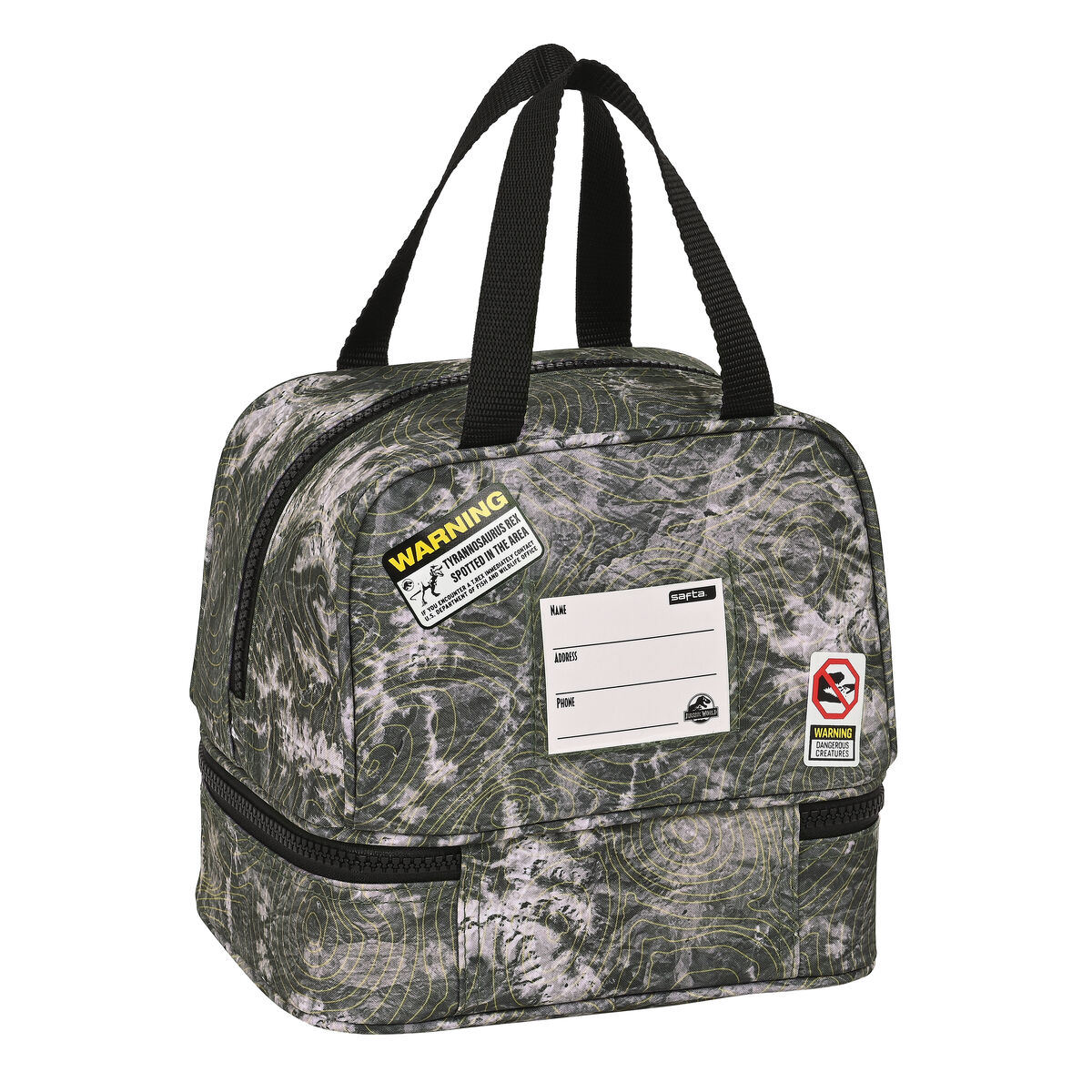 Τσάντα Γεύματος Jurassic World Warning Γκρι 20 x 20 x 15 cm