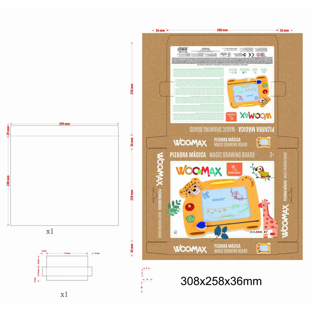 Μαγικός Πίνακας Woomax Zookabee Τίγρης Ξύλο 30 x 2,5 x 26 cm (x6) Μαγικός Πίνακας Woomax Zookabee Τίγρης Ξύλο 30 x 2,5 x 26 cm (x6)