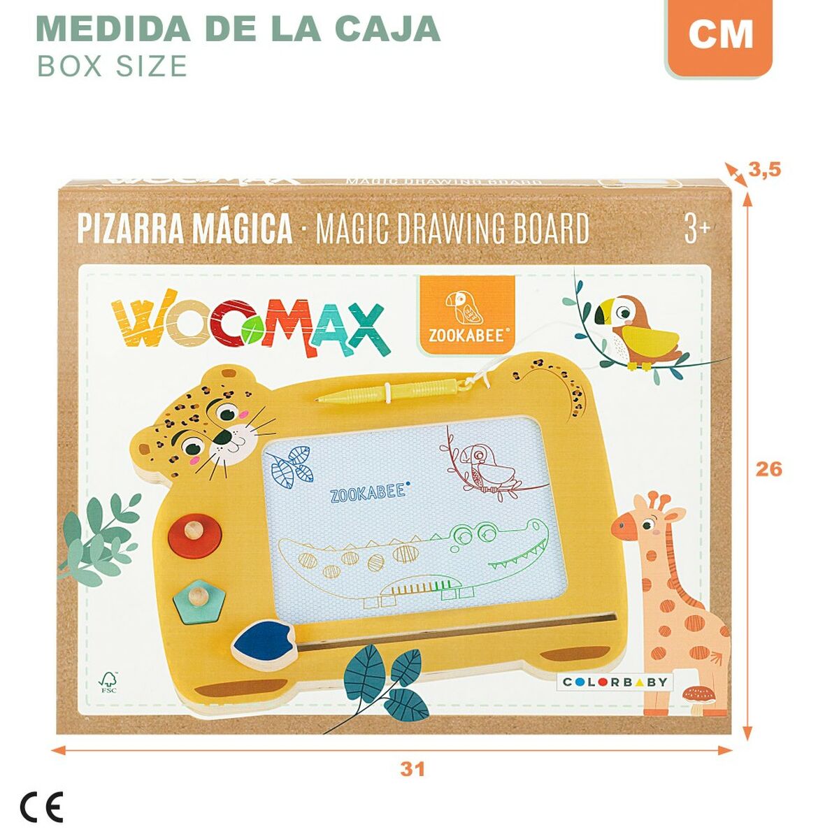 Μαγικός Πίνακας Woomax Zookabee Τίγρης Ξύλο 30 x 2,5 x 26 cm (x6) Μαγικός Πίνακας Woomax Zookabee Τίγρης Ξύλο 30 x 2,5 x 26 cm (x6)
