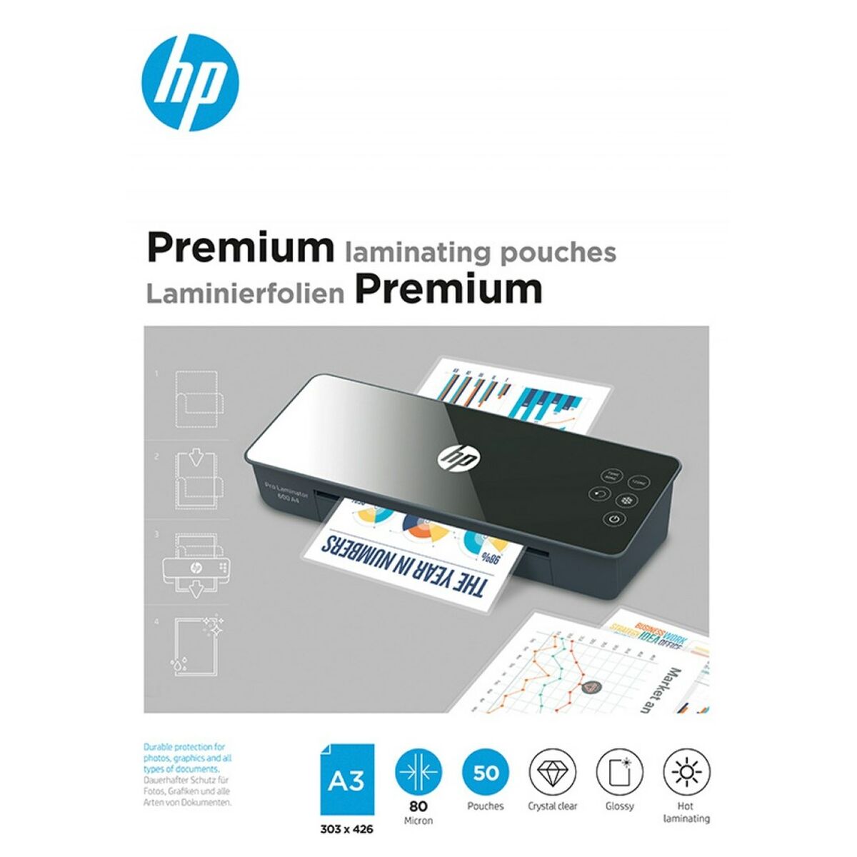 Θήκες πλαστικοποίησης HP HPF9126A3080050 A3 Θήκες πλαστικοποίησης HP HPF9126A3080050 A3