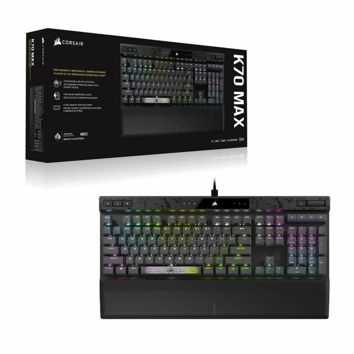 Bluetooth Πληκτρολόγιο Corsair K70 MAX RGB Μαύρο Γκρι γαλλικά AZERTY (Δωρεάν Μεταφορικά) Bluetooth Πληκτρολόγιο Corsair K70 MAX RGB Μαύρο Γκρι γαλλικά AZERTY (Δωρεάν Μεταφορικά)
