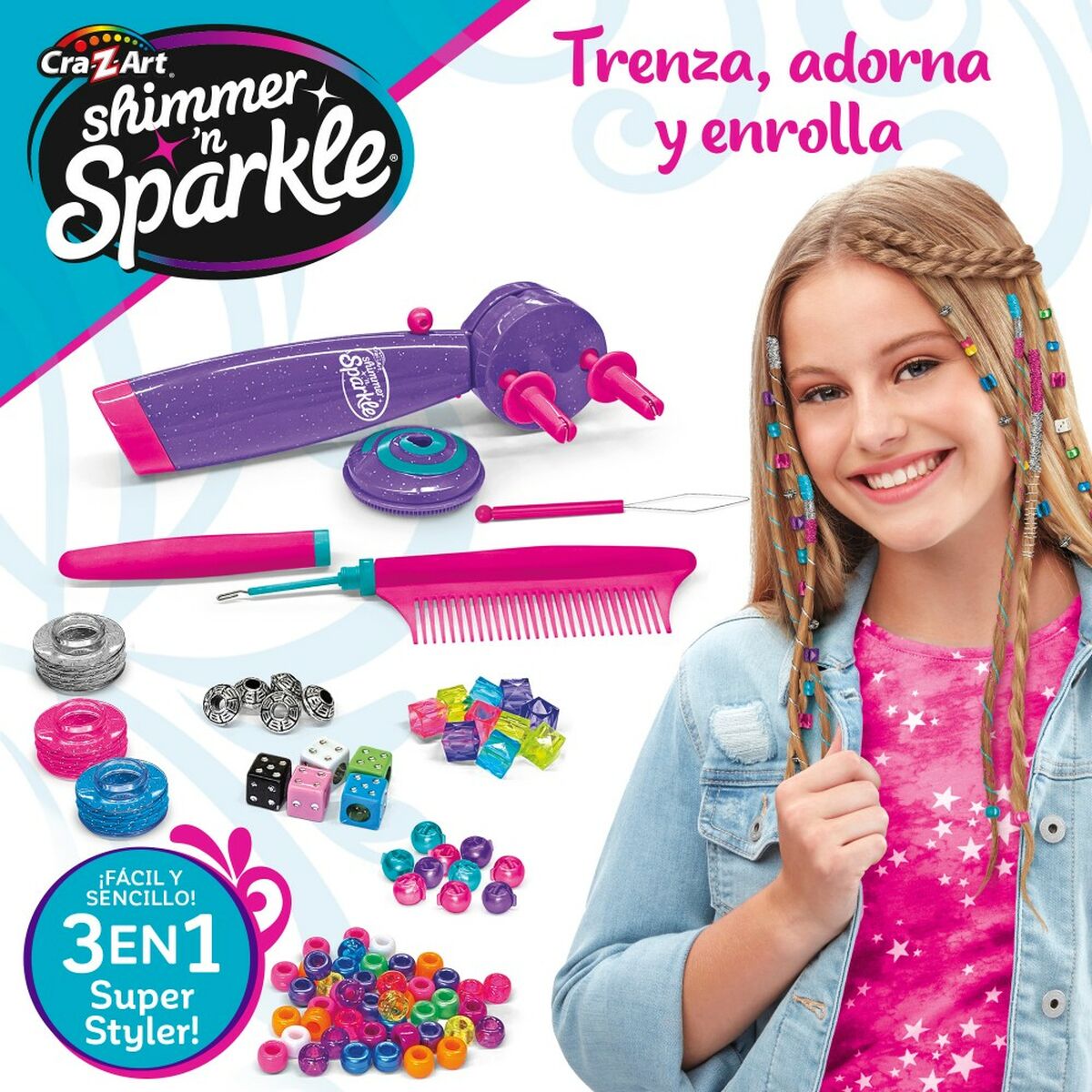 Hairstyle Game Cra-Z-Art Shimmer 'n Sparkle 10 x 20,5 x 6 cm 4 Μονάδες Hairstyle Game Cra-Z-Art Shimmer 'n Sparkle 10 x 20,5 x 6 cm 4 Μονάδες