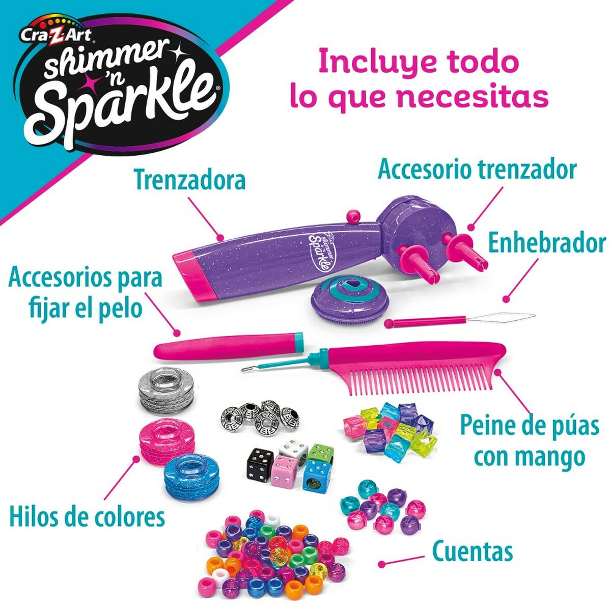 Hairstyle Game Cra-Z-Art Shimmer 'n Sparkle 10 x 20,5 x 6 cm 4 Μονάδες Hairstyle Game Cra-Z-Art Shimmer 'n Sparkle 10 x 20,5 x 6 cm 4 Μονάδες