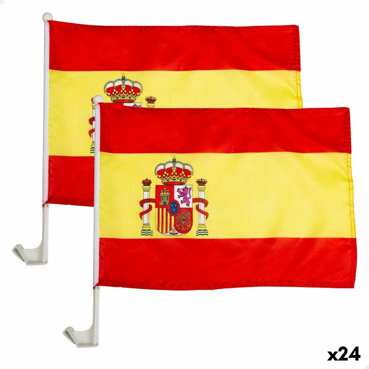 Car flag holder Colorbaby 45 x 30 cm Ισπανία 2 Τεμάχια 24 Μονάδες Car flag holder Colorbaby 45 x 30 cm Ισπανία 2 Τεμάχια 24 Μονάδες