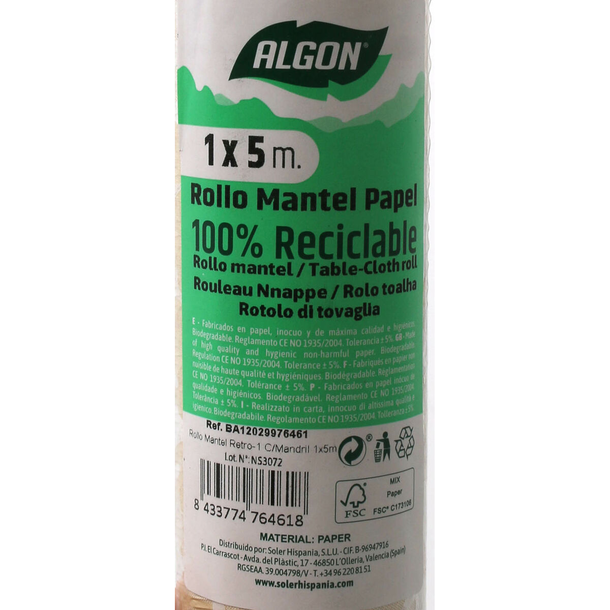 Ρολό τραπεζομάντιλου Algon Αναλώσιμα Κομψό 1 x 5 m (16 Μονάδες) Ρολό τραπεζομάντιλου Algon Αναλώσιμα Κομψό 1 x 5 m (16 Μονάδες)
