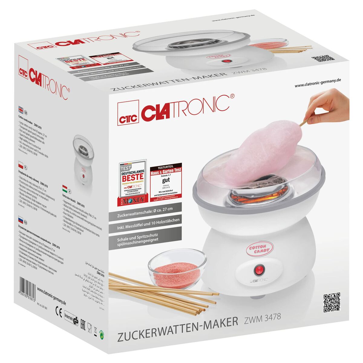 Μηχανή Μαλλί της Γριάς Clatronic ZWM 3478 Μηχανή Μαλλί της Γριάς Clatronic ZWM 3478
