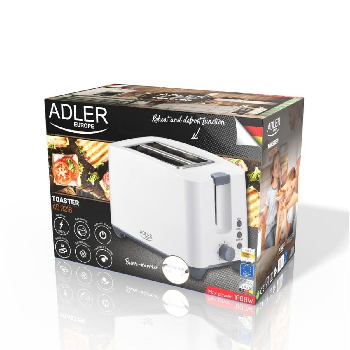 Τοστιέρα Adler AD 3216 1000 W 750 W Τοστιέρα Adler AD 3216 1000 W 750 W