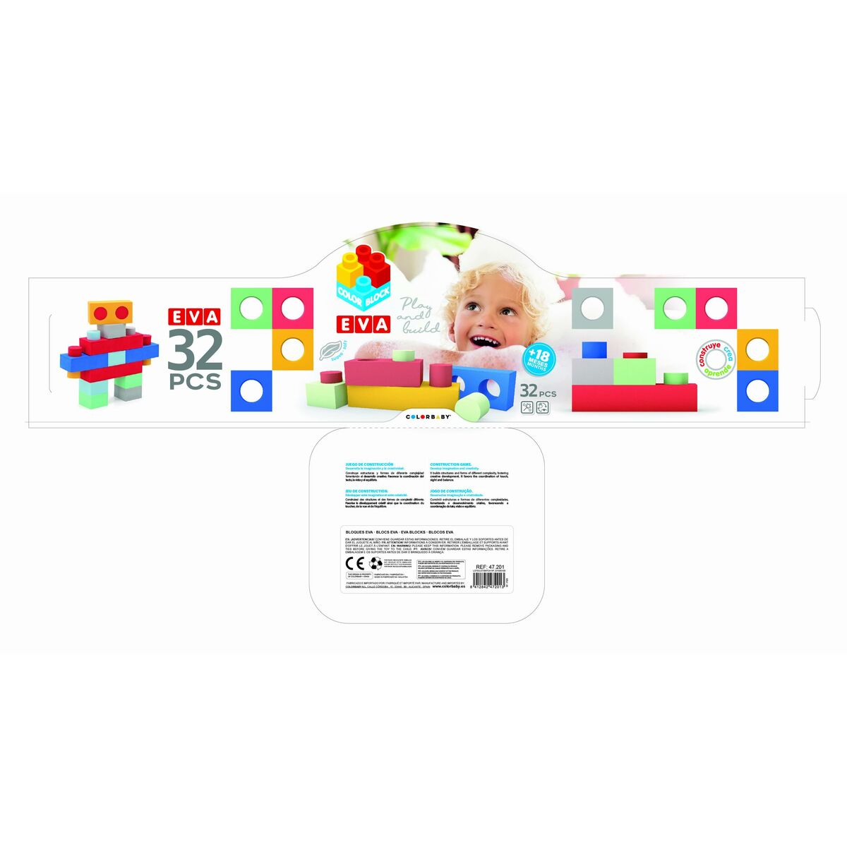 Δομικά Στοιχεία Color Block 32 Τεμάχια EVA (4 Μονάδες)