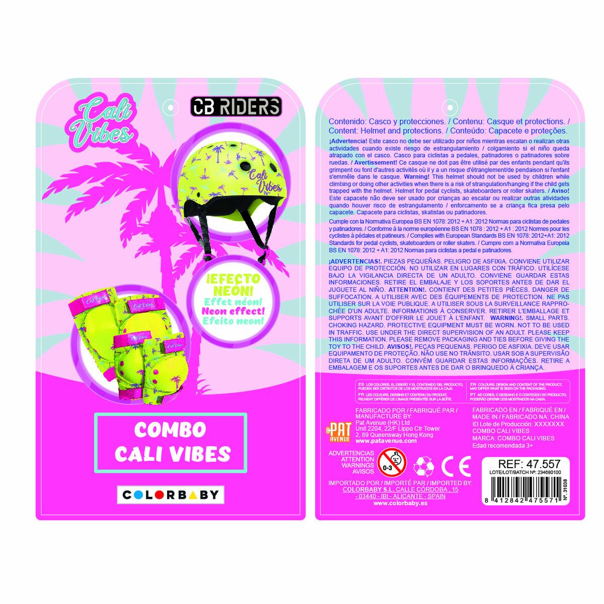 Αθλητικό Σετ Προστασίας Colorbaby Neon Cali Vibes Κίτρινο (4 Μονάδες) Αθλητικό Σετ Προστασίας Colorbaby Neon Cali Vibes Κίτρινο (4 Μονάδες)