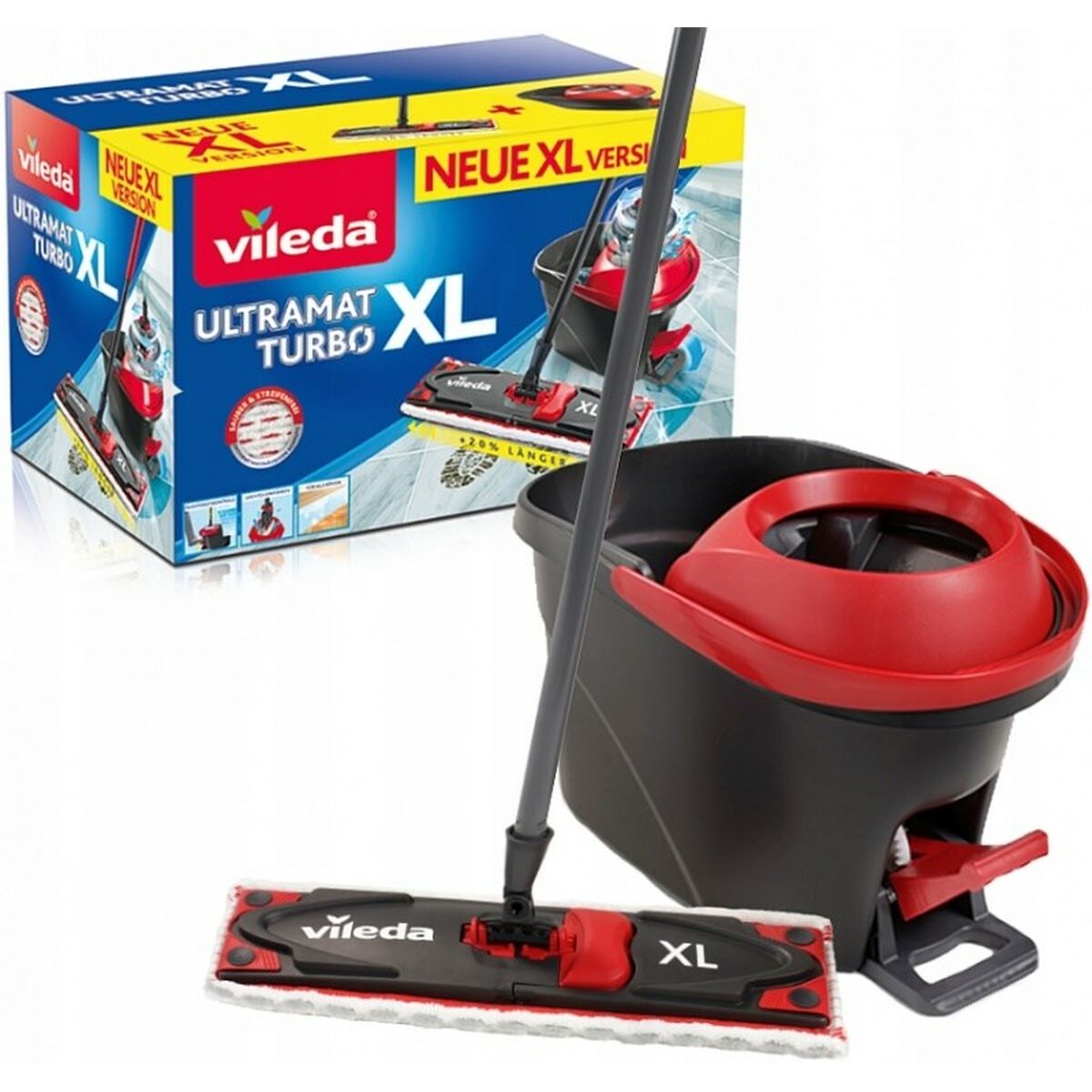Mop with Bucket Vileda Ultramat Turbo XL Μαύρο Κόκκινο Μικροΐνες Mop with Bucket Vileda Ultramat Turbo XL Μαύρο Κόκκινο Μικροΐνες