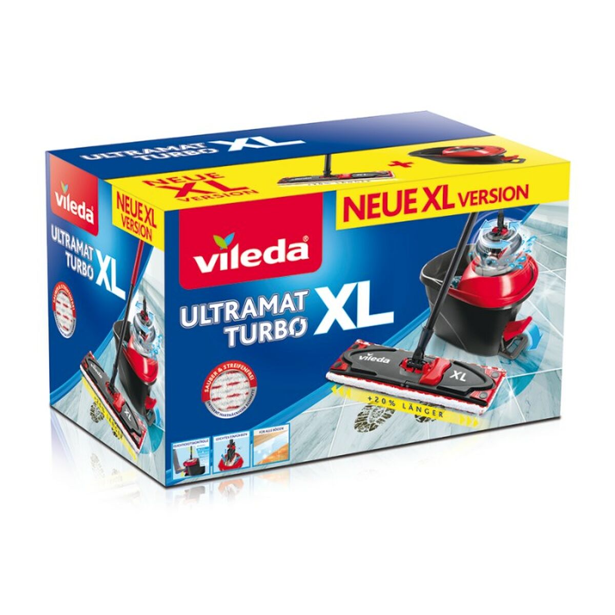 Mop with Bucket Vileda Ultramat Turbo XL Μαύρο Κόκκινο Μικροΐνες Mop with Bucket Vileda Ultramat Turbo XL Μαύρο Κόκκινο Μικροΐνες