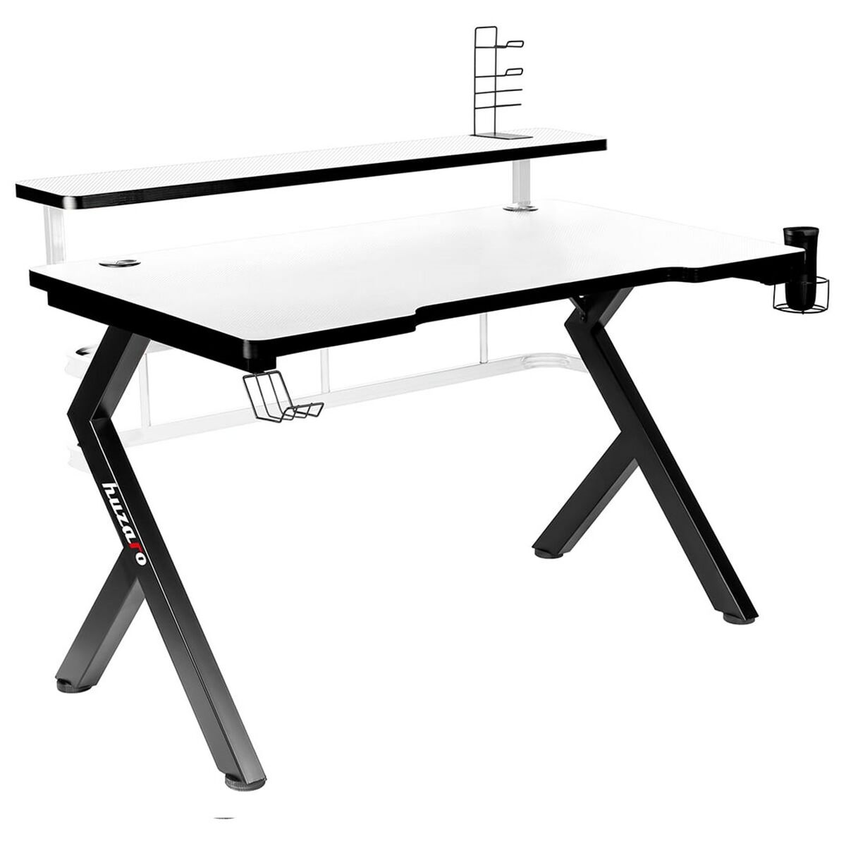 Γραφείο Gaming Huzaro HZ-Hero 5.0 White Λευκό Μαύρο Ίνες άνθρακα 120 x 60 cm Γραφείο Gaming Huzaro HZ-Hero 5.0 White Λευκό Μαύρο Ίνες άνθρακα 120 x 60 cm