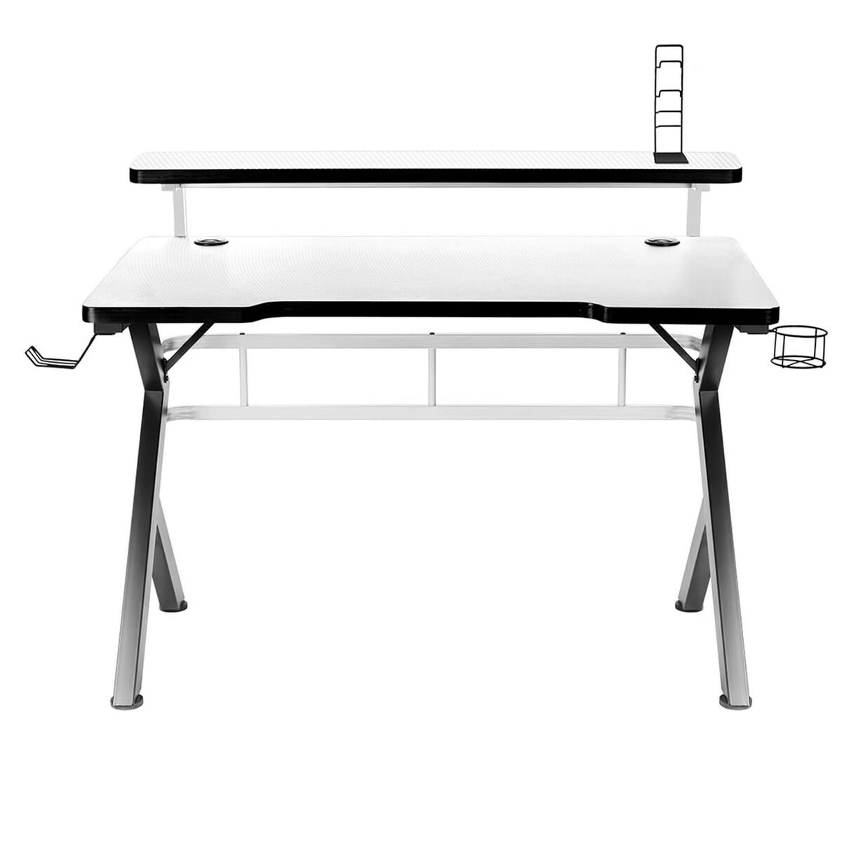 Γραφείο Gaming Huzaro HZ-Hero 5.0 White Λευκό Μαύρο Ίνες άνθρακα 120 x 60 cm Γραφείο Gaming Huzaro HZ-Hero 5.0 White Λευκό Μαύρο Ίνες άνθρακα 120 x 60 cm