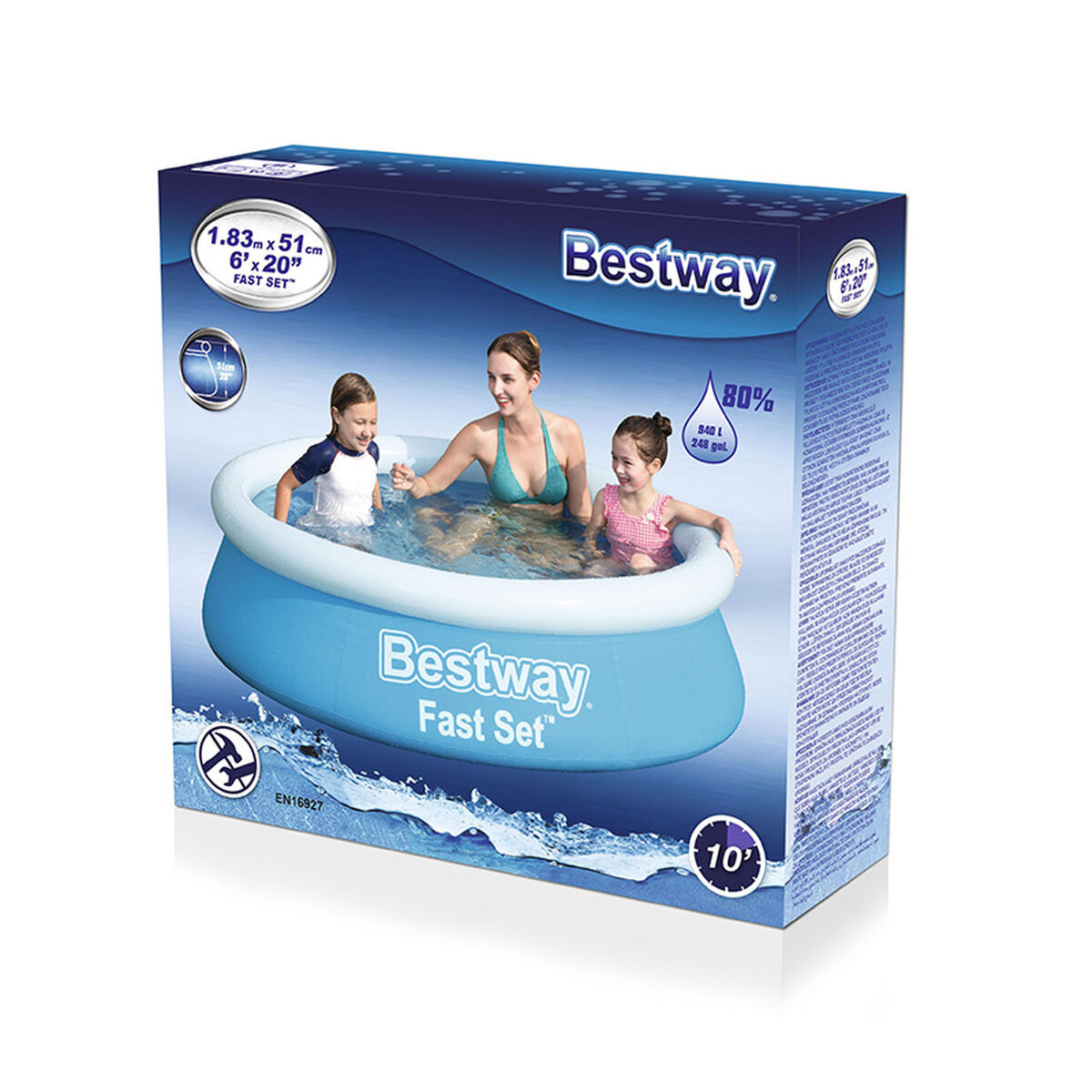 Φουσκωτή Πισίνα Bestway Μπλε 940 L 183 X 51 cm
