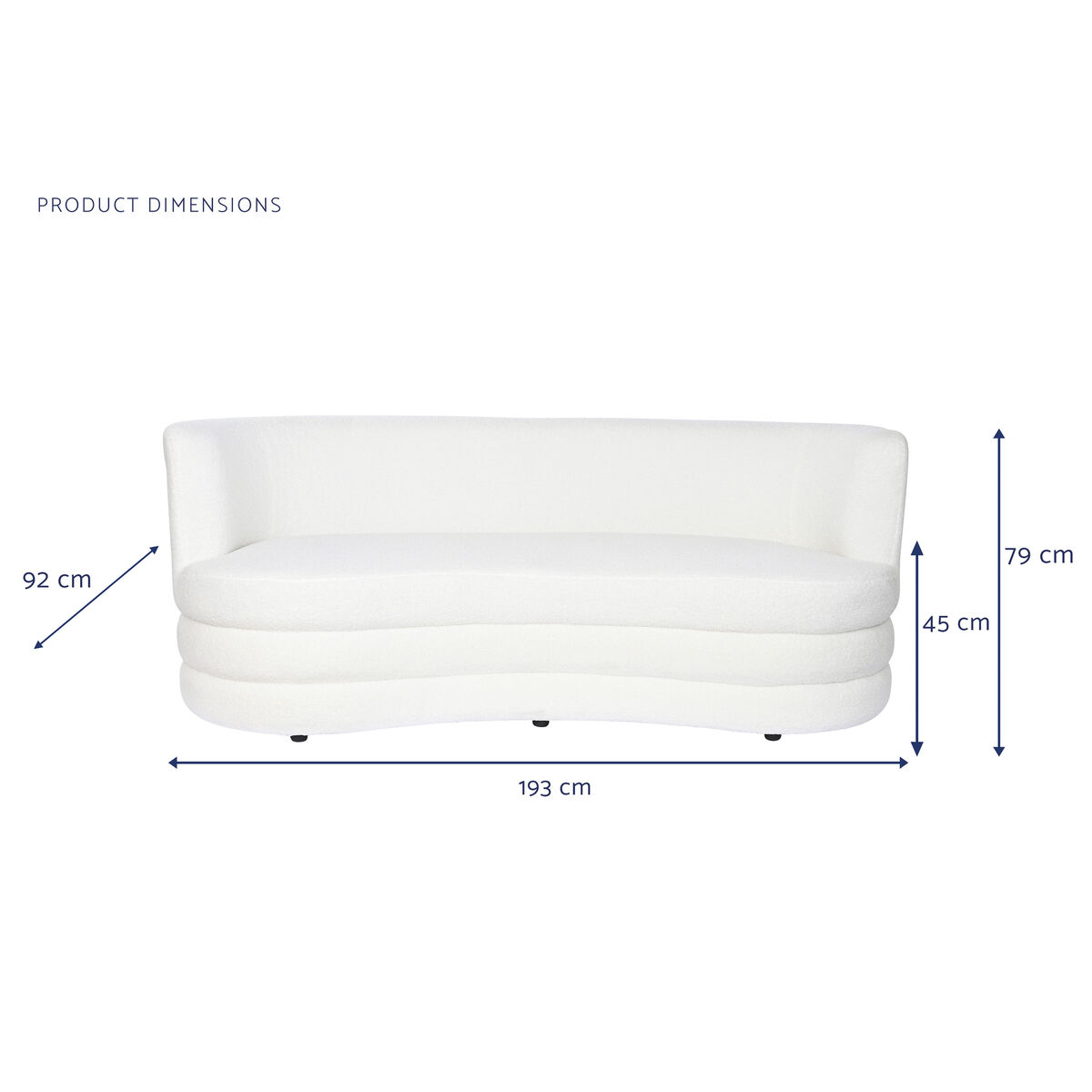Καναπές DKD Home Decor Λευκό 193 x 92 x 79 cm Καναπές DKD Home Decor Λευκό 193 x 92 x 79 cm