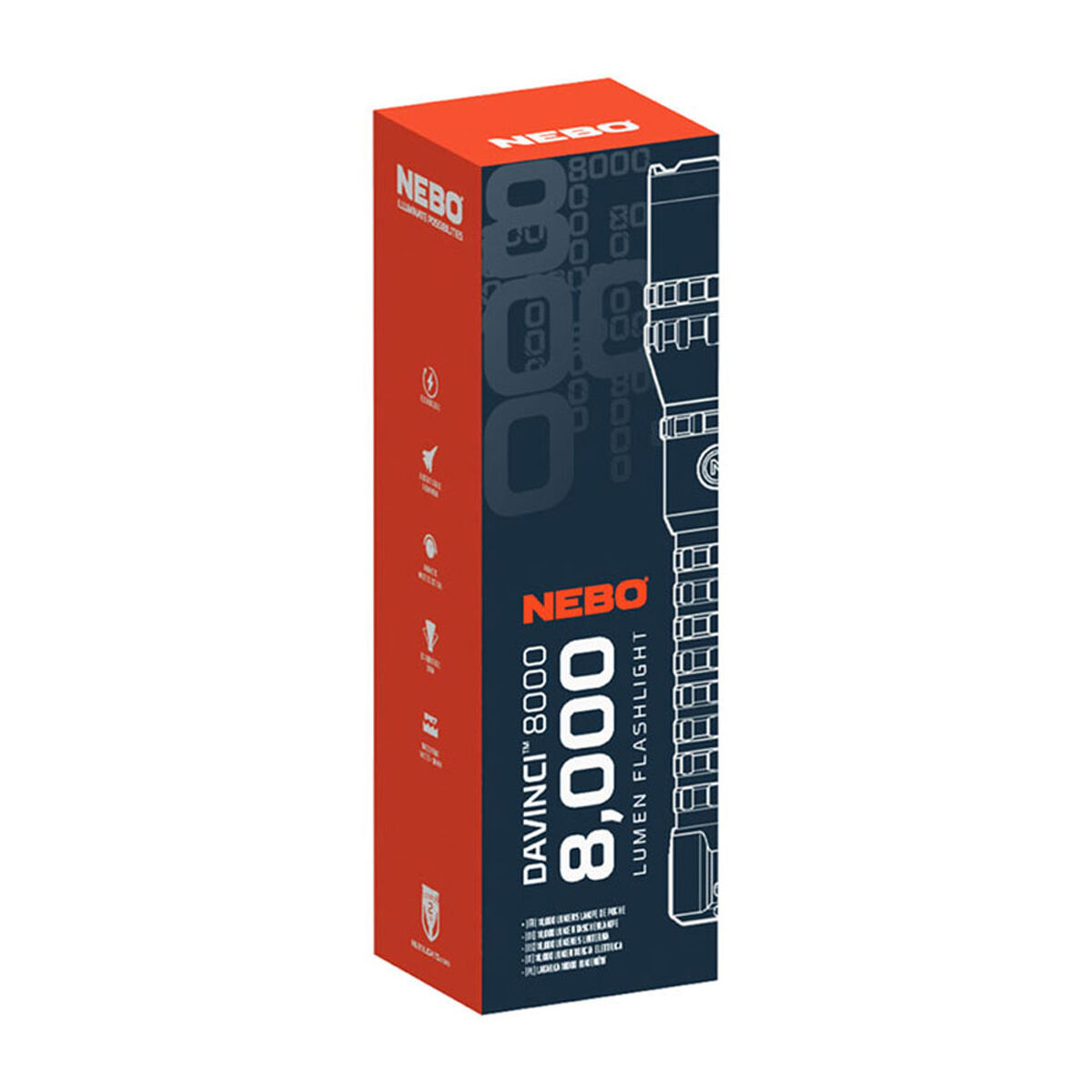 Επαναφορτιζόμενος φακός LED Nebo Davinci™ 8000 8000 Lm Επαναφορτιζόμενος φακός LED Nebo Davinci™ 8000 8000 Lm