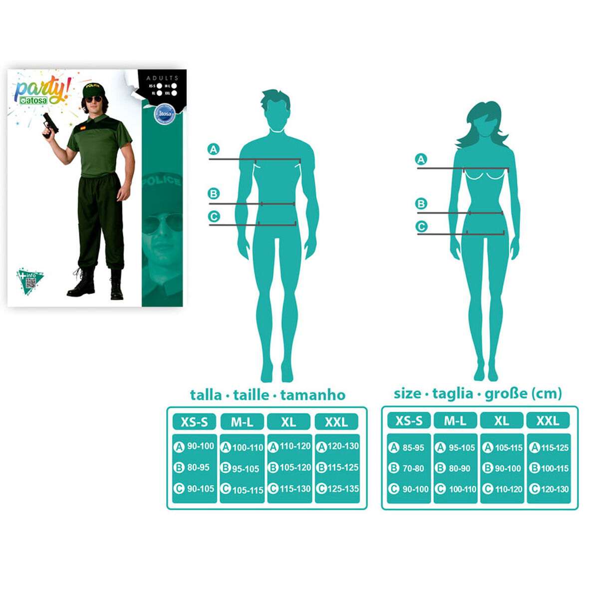 Αποκριάτικη Στολή για Ενήλικες Πολιτοφυλακή Άντρες