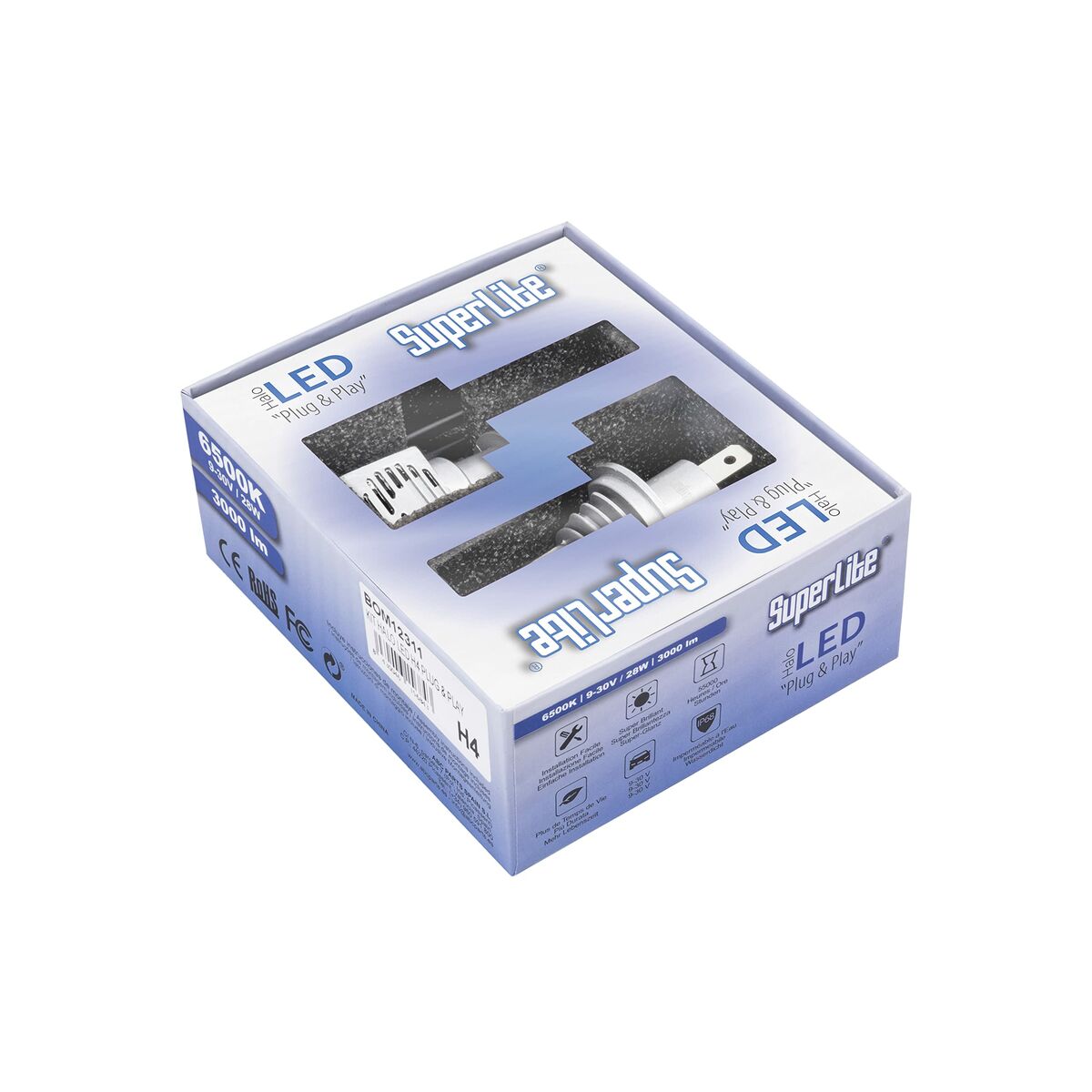 Αλογόνου LED κιτ μετατροπής Superlite BOM12311 H4 28 W 6500 K LED (x2) Αλογόνου LED κιτ μετατροπής Superlite BOM12311 H4 28 W 6500 K LED (x2)