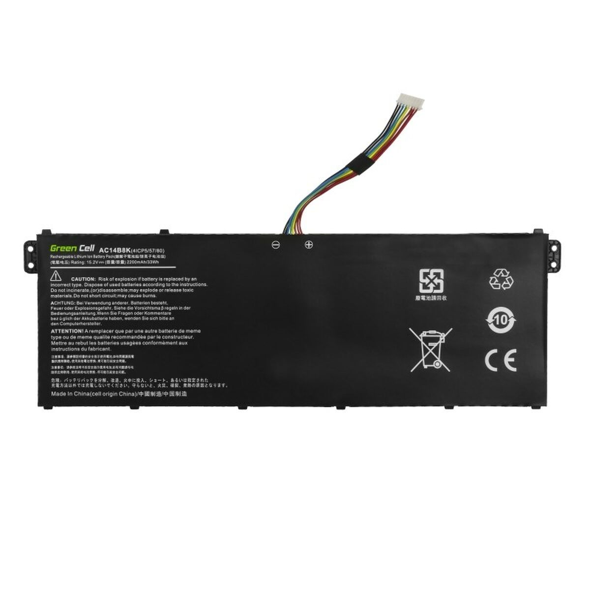Μπαταρία φορητού υπολογιστή Green Cell AC72 Μαύρο 2100 mAh Μπαταρία φορητού υπολογιστή Green Cell AC72 Μαύρο 2100 mAh