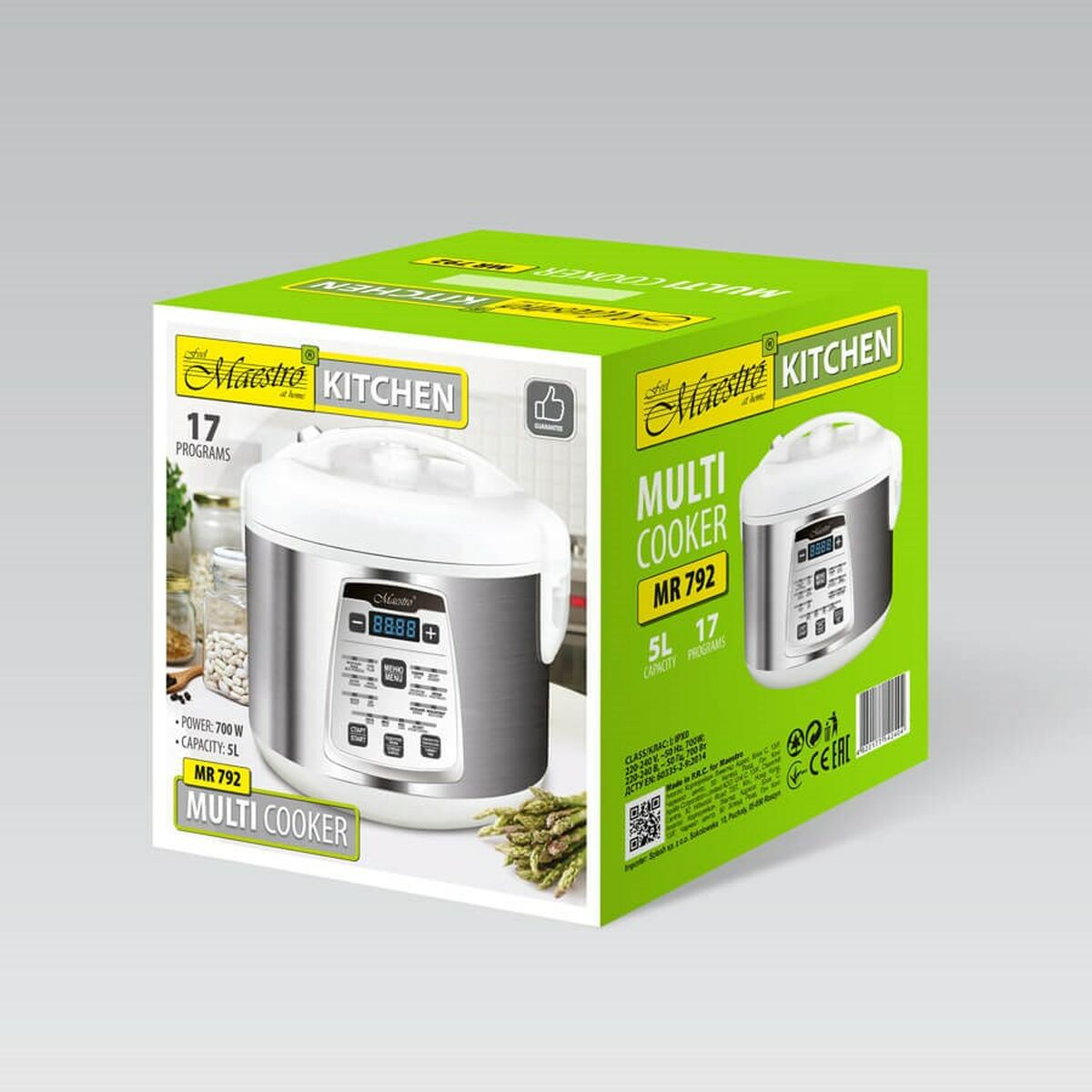 Επεξεργαστής Τροφίμων Feel Maestro MR-792 Χάλυβας 700 W 5 L Επεξεργαστής Τροφίμων Feel Maestro MR-792 Χάλυβας 700 W 5 L