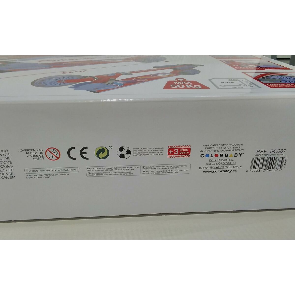 Scooter Colorbaby Κόκκινο Αλουμίνιο Σύντομη λαβή (77 cm)