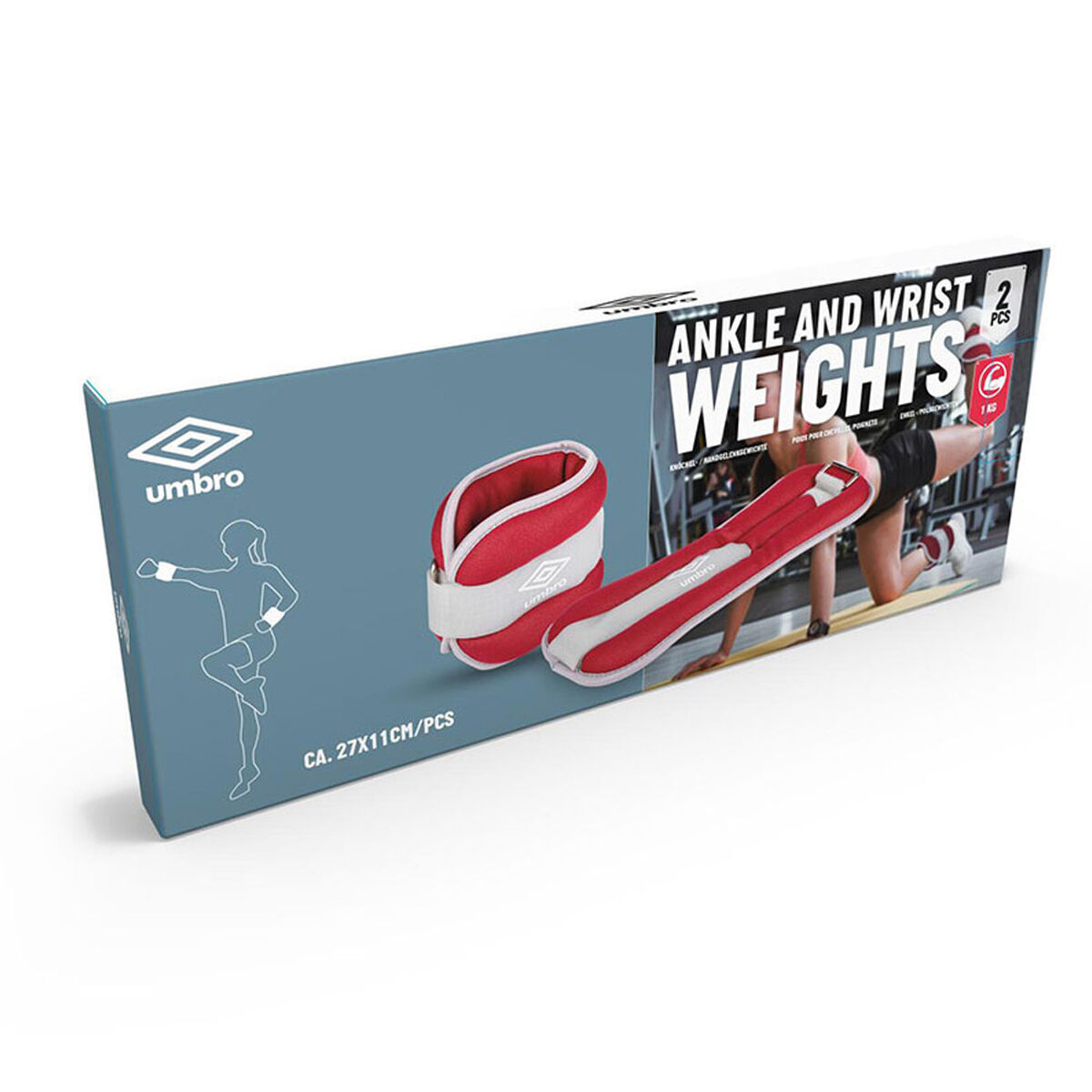 Βάρη στον Αστράγαλο Umbro 1 kg Κόκκινο x2 Βάρη στον Αστράγαλο Umbro 1 kg Κόκκινο x2