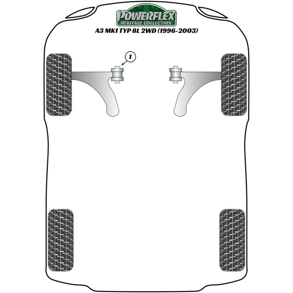 Silentblock Powerflex PFF3-610 Delantera Πίσω