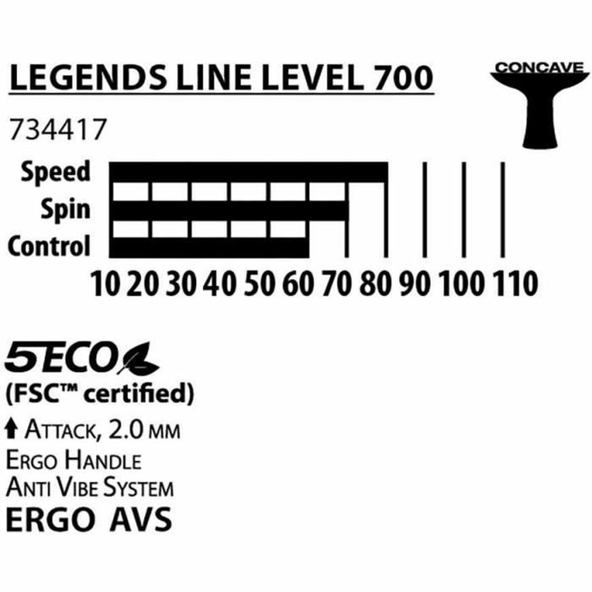 Ρακέτα Πινγκ Πονγκ Schildkröt Legends 700