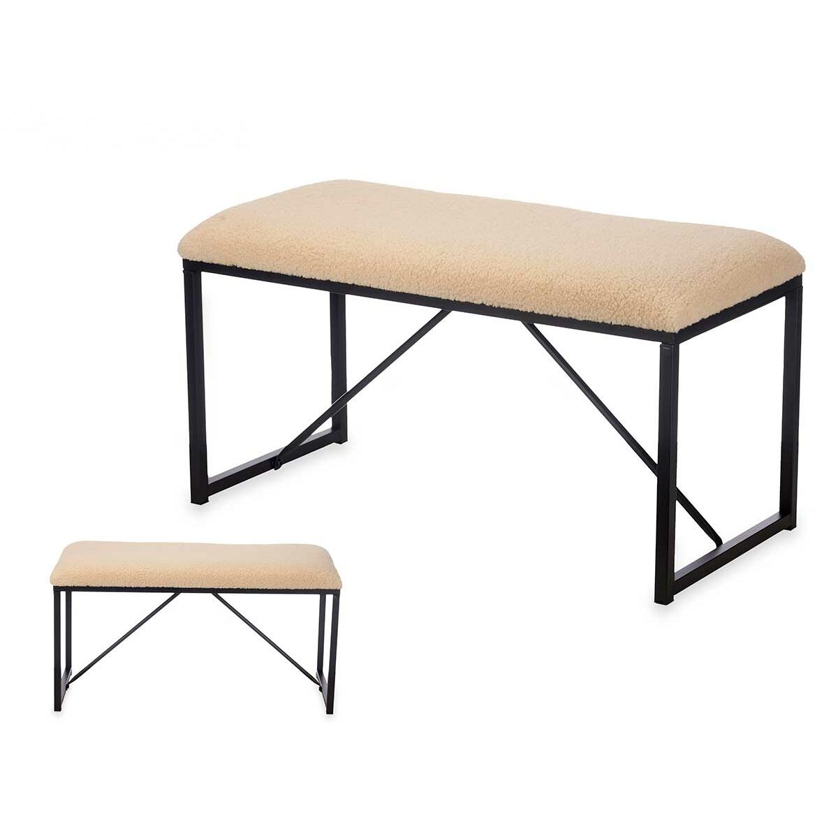 Παγκάκι Gift Decor TR23063-2 Μπεζ Μέταλλο Ύφασμα 81 x 42 x 38 cm Παγκάκι Gift Decor TR23063-2 Μπεζ Μέταλλο Ύφασμα 81 x 42 x 38 cm