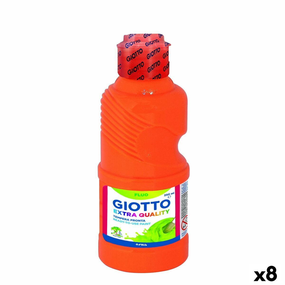 Τέμπερα Giotto Fluo Πορτοκαλί 250 ml (8 Μονάδες)