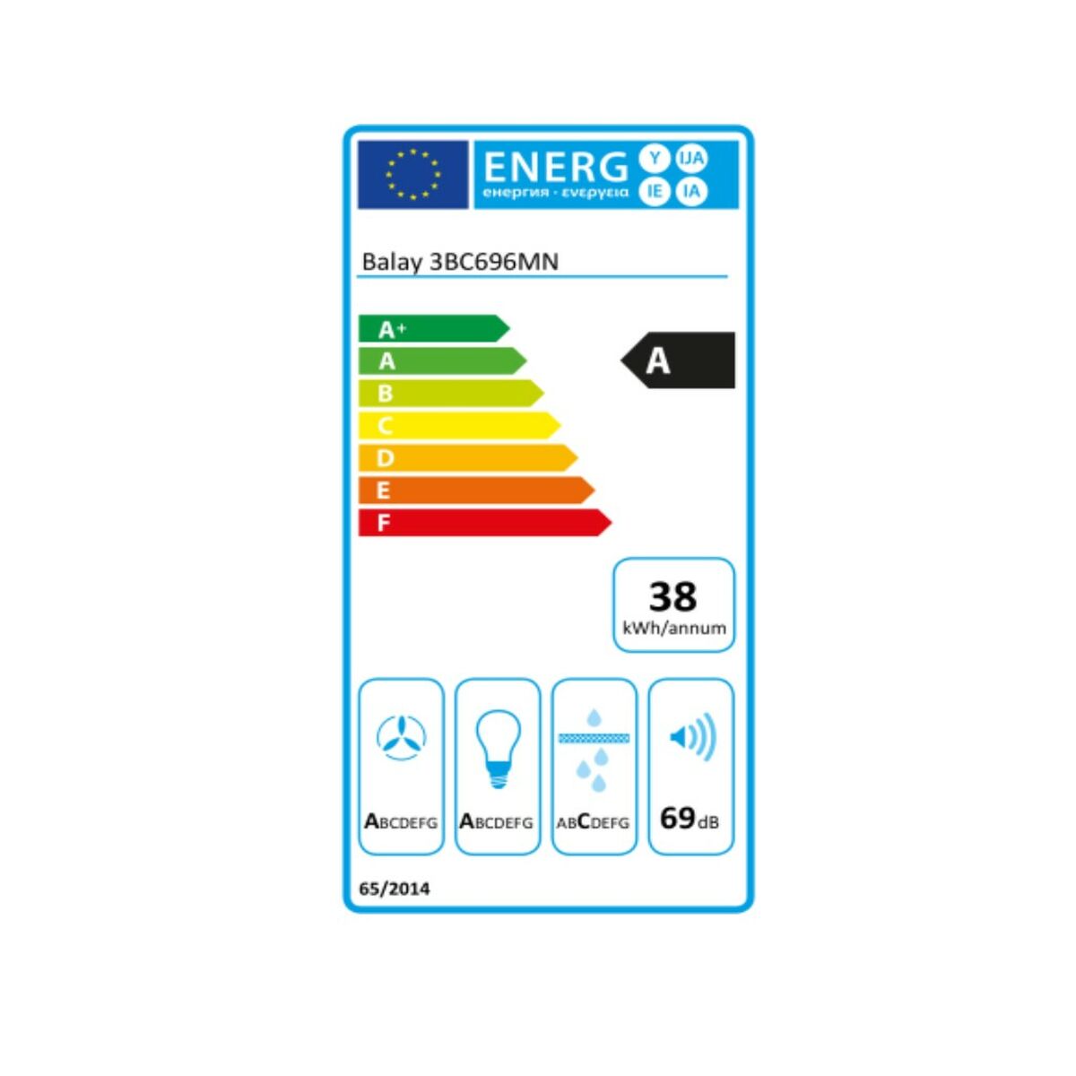 Συμβατικός Απορροφητήρας Balay 3BC696MN 90 cm 600 m3/h 69 dB 220 W Μαύρο Συμβατικός Απορροφητήρας Balay 3BC696MN 90 cm 600 m3/h 69 dB 220 W Μαύρο