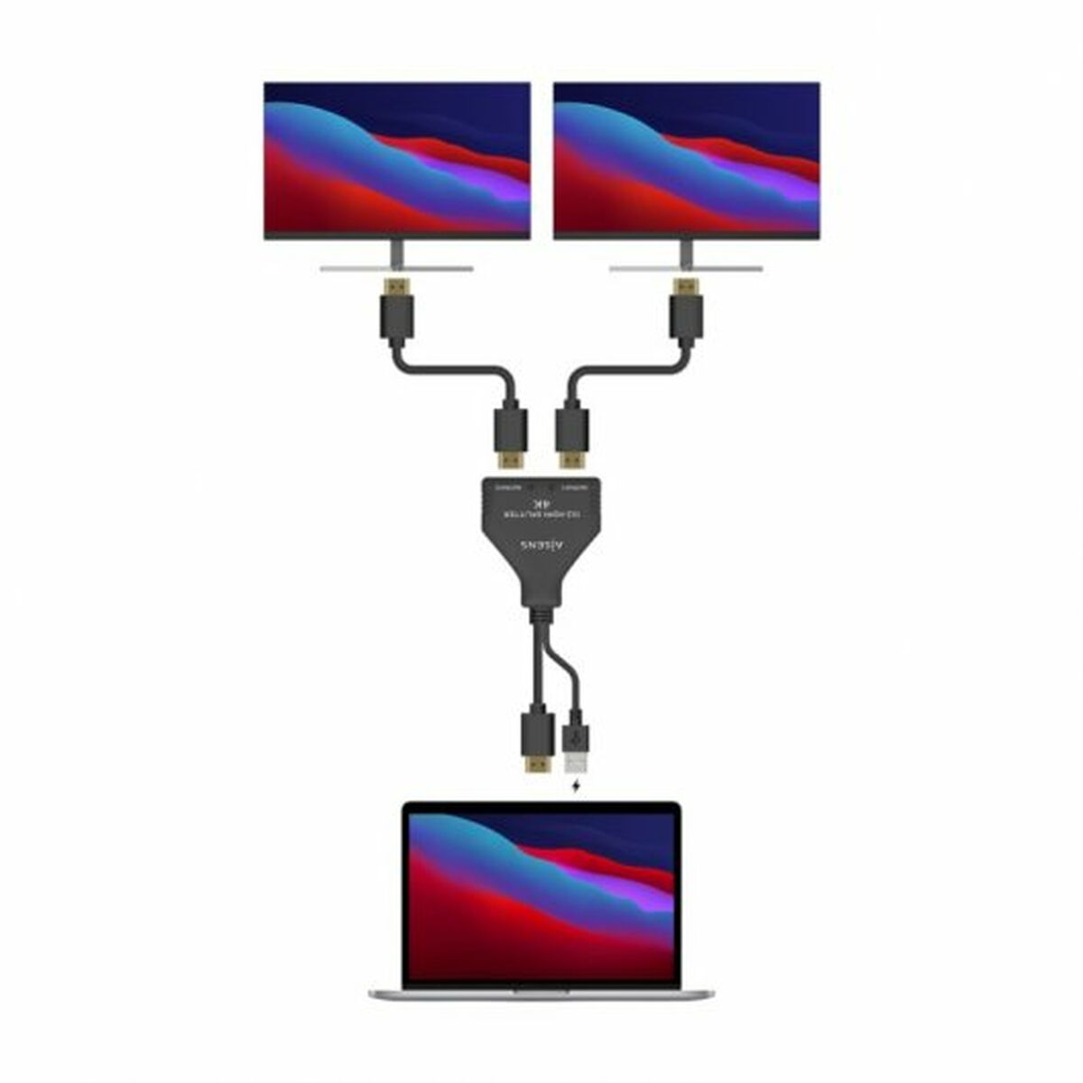 Αντάπτορας Ρεύματος Aisens A123-0654 HDMI HDCP HDMI x 2