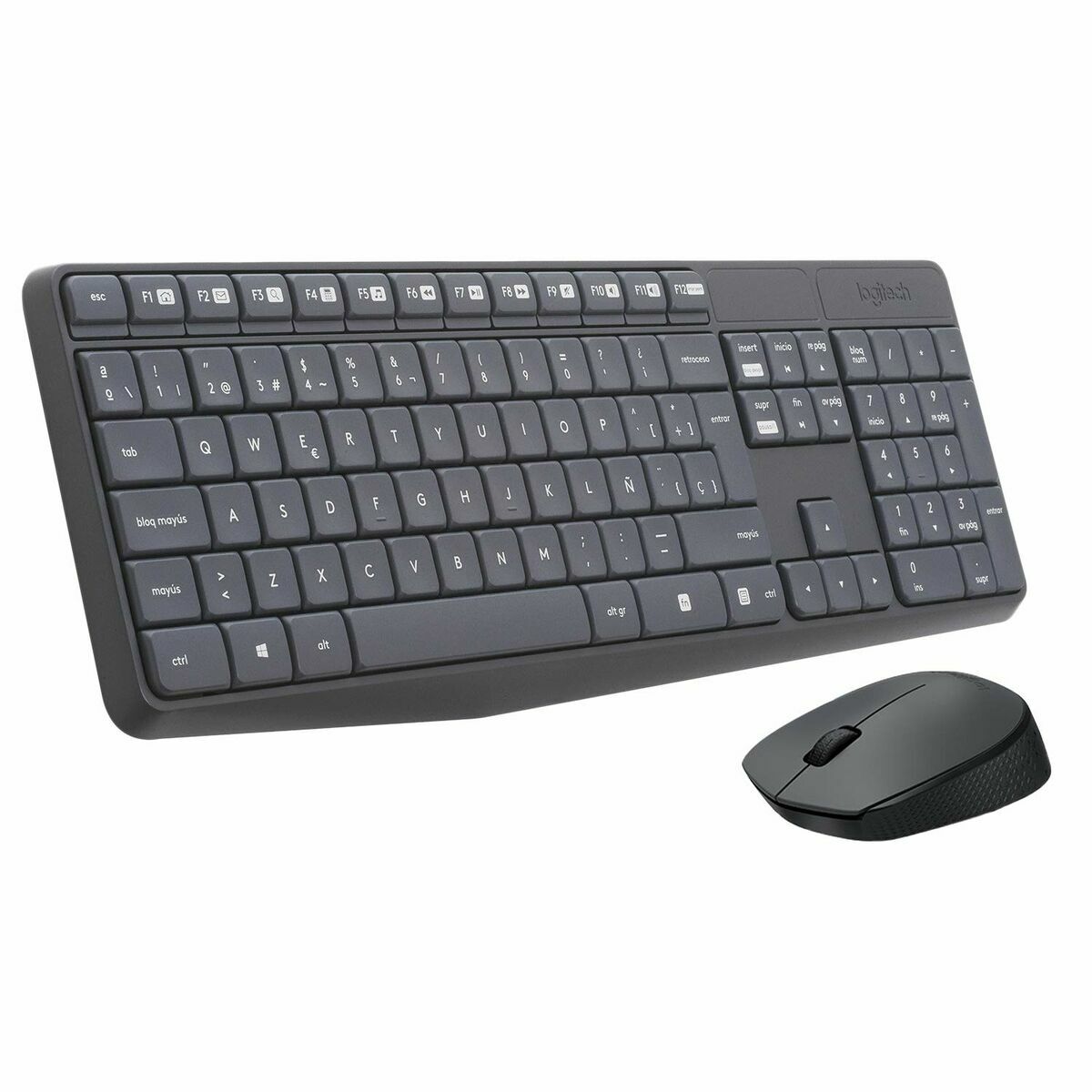 Ασύρματο Πληκτρολόγιο και Ποντίκι Logitech 920-007919 Γκρι Ισπανικό Qwerty QWERTY